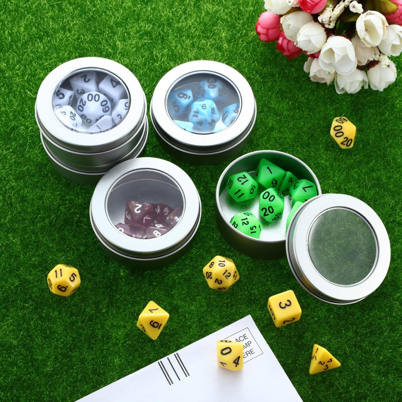 TecUnite 24 Pack 2 Ounce Metal Tin Cans Round Empty Container Salve Tins with Clear Lid for Kitchen, Office, Candles, Candies - Image 3